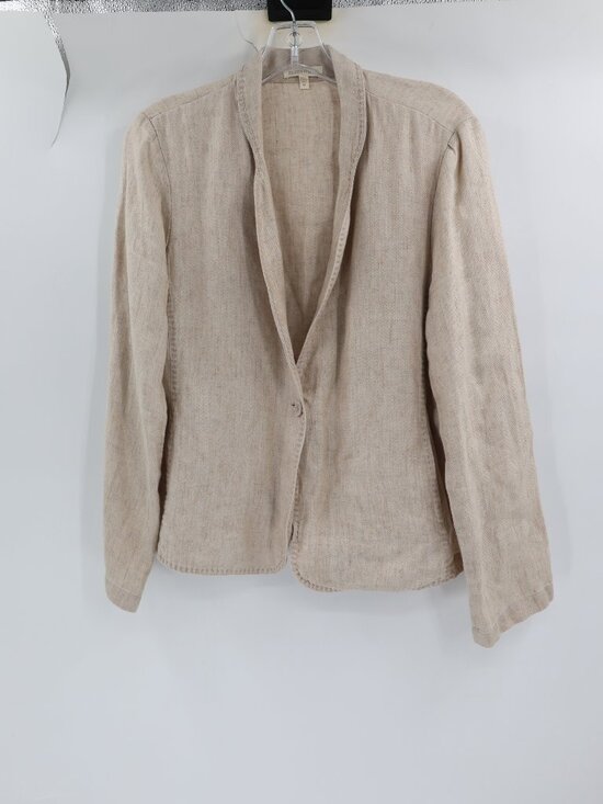 Eileen Fisher Jackets & Blazers - Eileen fisher Blazer Womens medium one Button Single Breasted Linen blend pocket